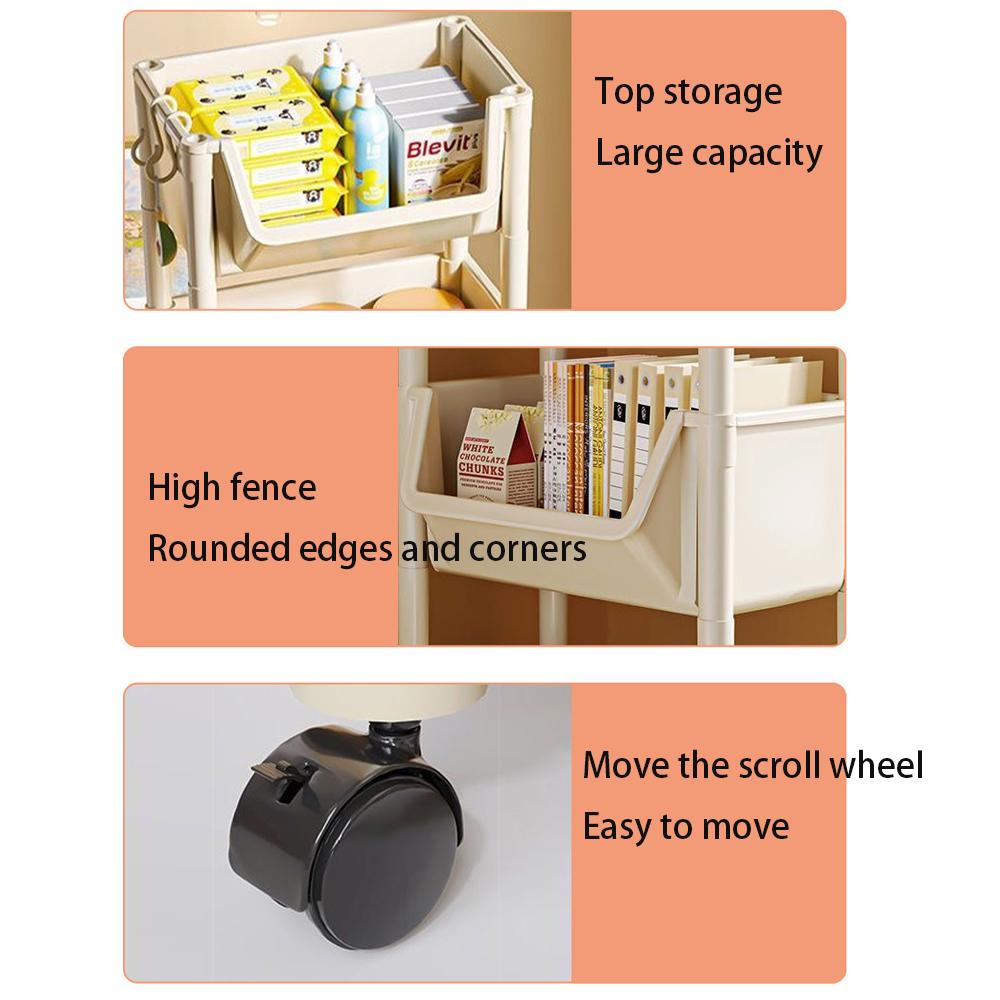 Kitchen Storage Rack Trolley Bookshelf Kitchen Corner Narrow Slit Storage Cabinet Bathroom Living Room Home Organizer