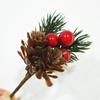 Artificial Pine Needle Greenery & Red Berry Bouquet for Holiday DIY & Gift Packaging