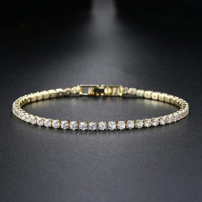 2.5mm Zirconia Tennis Bracelet for Women Crystal Charm Designer Tennis Thin Chain Bracelet On Hand Wedding Jewelry KC128