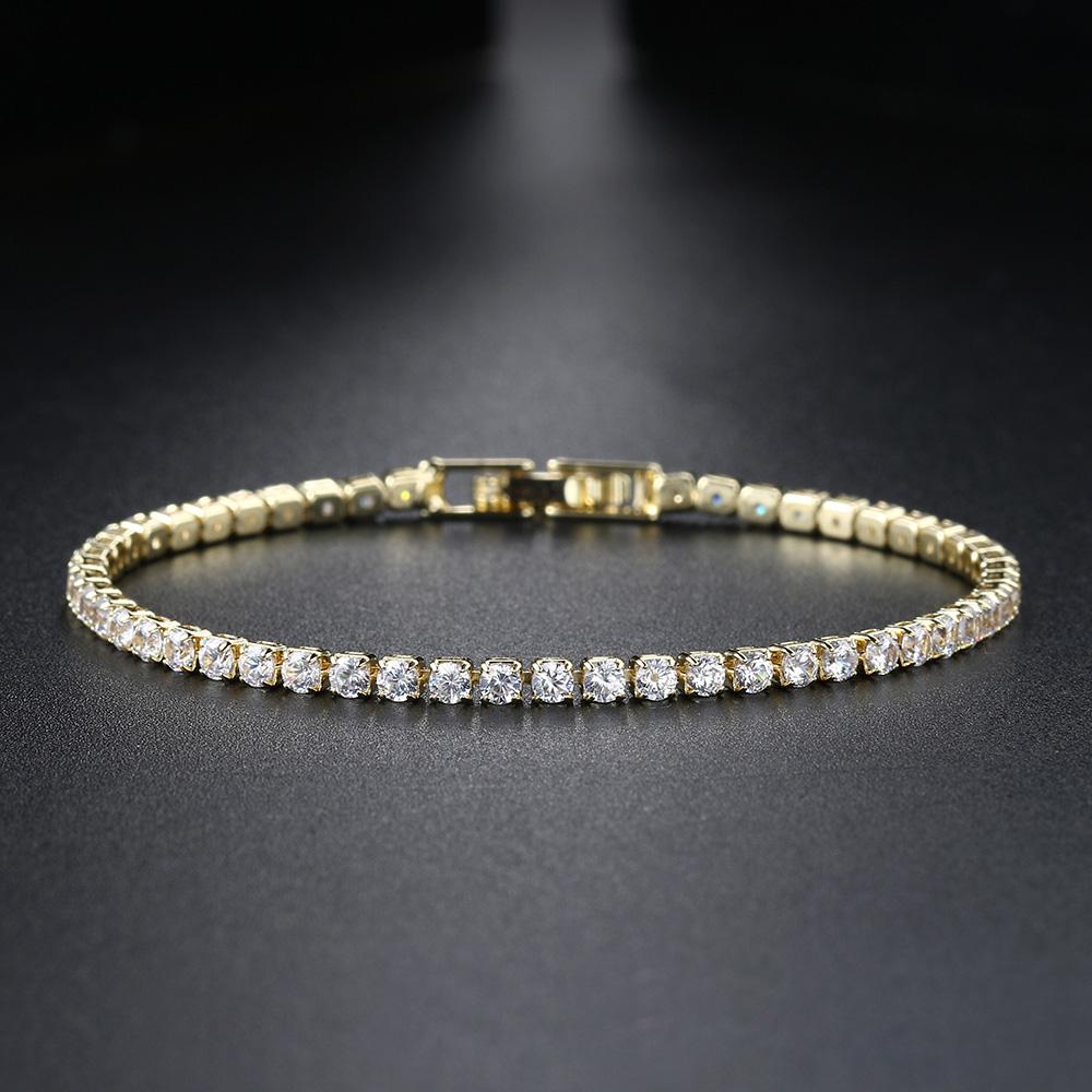 2.5mm Zirconia Tennis Bracelet for Women Crystal Charm Designer Tennis Thin Chain Bracelet on Hand Wedding Jewelry KC128