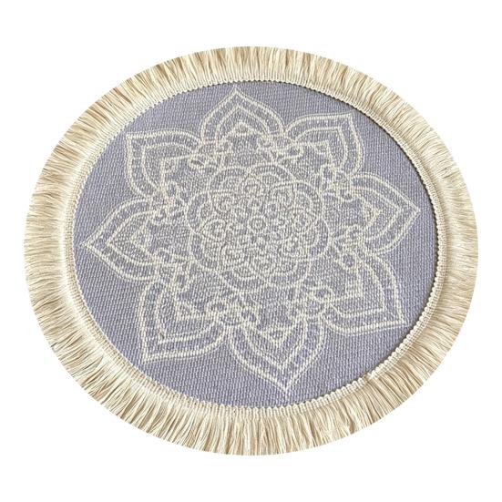 Yousheng Vintage Round Coasters, Pastoral Cotton Linen Placemats, Soft Jute Tassels Drink Mats, Handwoven Table Pads Mats Accessories
