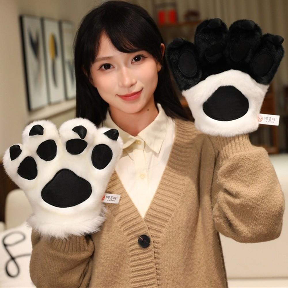 Stuffed Toys Faux Tiger Paw Gloves Furry Texture Bear Paw Plush Gloves  Anime Convention