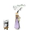 New holiday style purple backless neck dress, spring and summer Thailand travel photo good-looking long dress woman