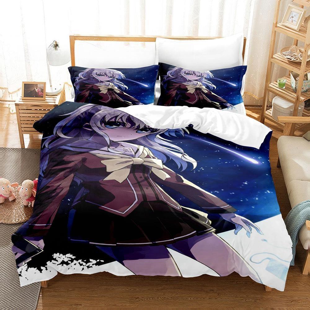 New 3D Print Anime Kawaii Girls Charlotte Bedding Set Single Twin Full Queen King Size Bed Set Adult Kid Bedroom Duvetcover Sets