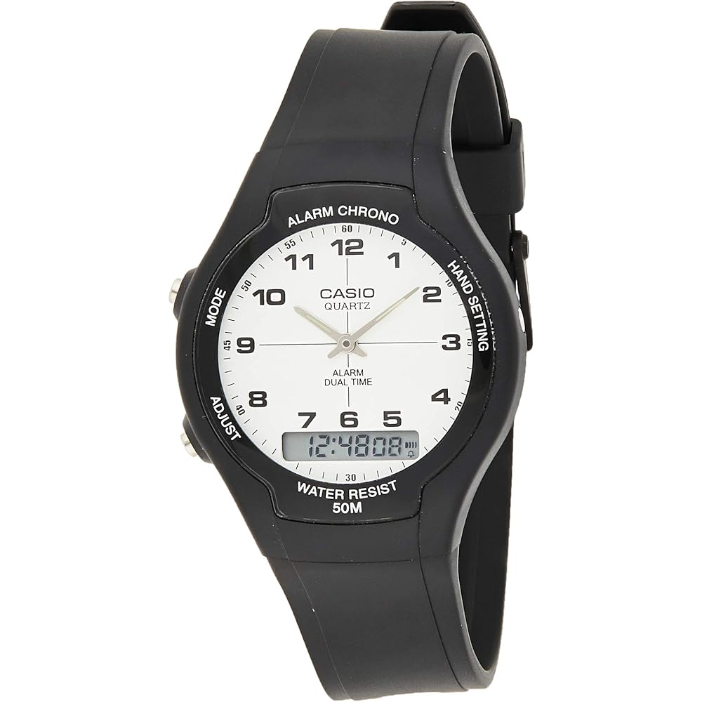 Casio ANA-DIGI AW-90H-7B Digital Watch White Resin Band Water Resistant