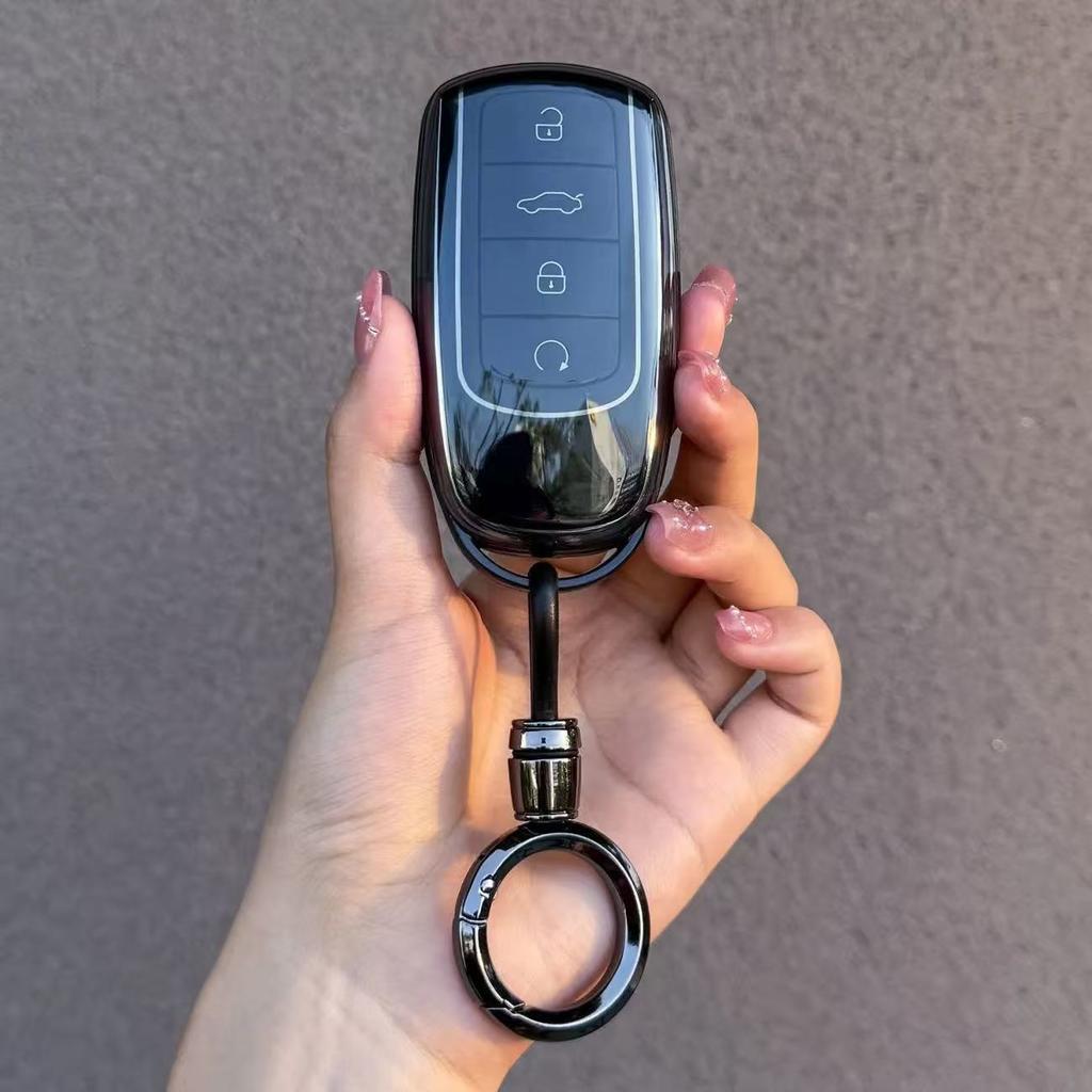 Slim Car Key Fob Case Cover Keychain For Chery Tiggo 7 8 Pro Max Omoda 5 C5 S5 O5 Jaecoo J7 J8 Accessories Black Transparent