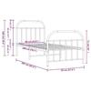 VidaXL Metal Bed Frame with Headboard-Footboard Black 90x200 Cm 353646