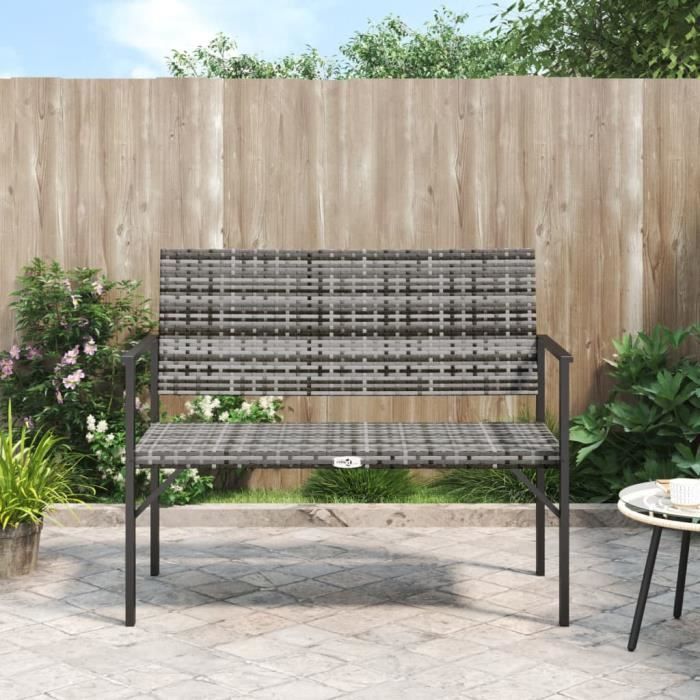 VidaXL Banc de jardin à 2 places gris résine tressée 364122