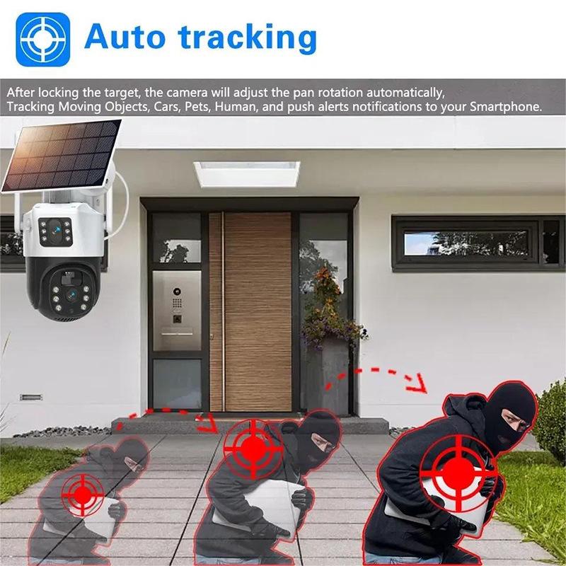 V380 PRO 4G Solar Dual Lens Remote Outdoor Monitoring Camera