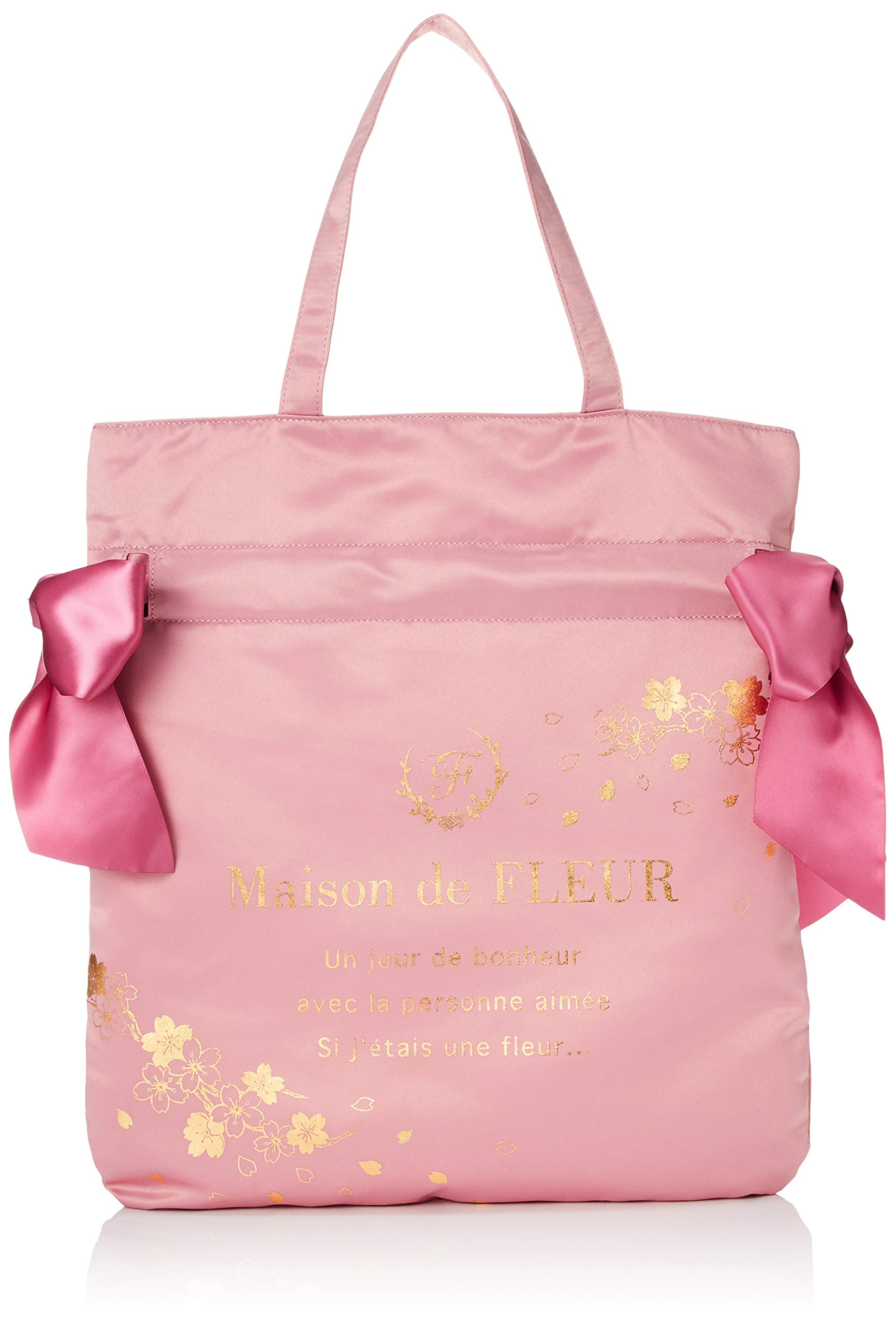 

de SAKURA Сумка-тоут с двойной лентой 8A02F0J3100 Темно-Розовый [Maison Fleur]