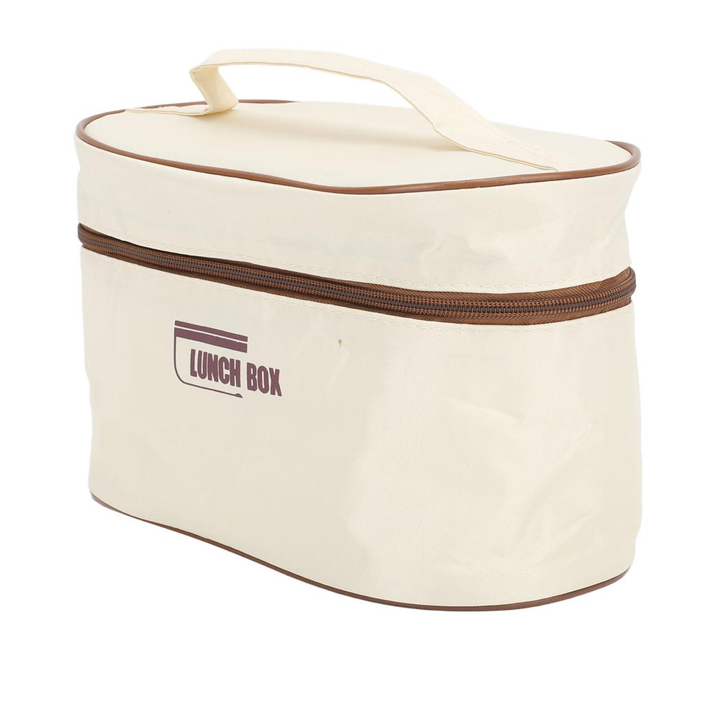 Isolierter Lunchbehälter 304 Edelstahl Versiegelt Multifunktional Tragbar Rund Thermische Bento-Box mit Thermotasche Tiefkaffee Farbe 4 Stück