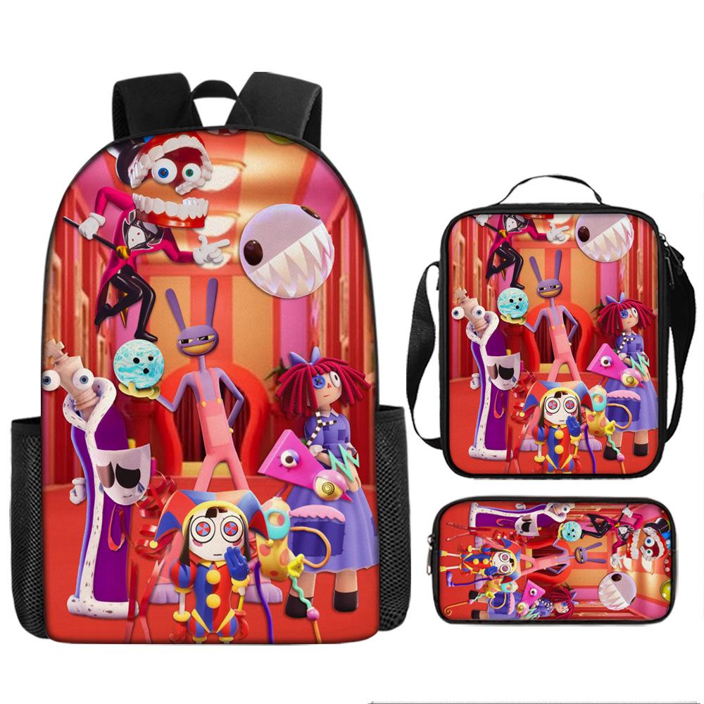 

Школьный рюкзак Magic Digital Circus для начальной школы, 3-4-5 класс, легкий, большой вместимости, с защитой спины, мультяшный аниме-рюкзак Pencil case