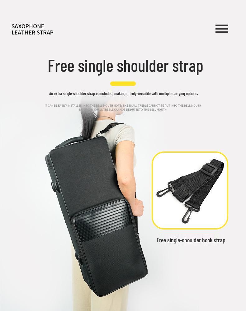 Portable Alto Saxophone Case - Shockproof, Drop-Proof Backpack with Single Shoulder and Handheld Options