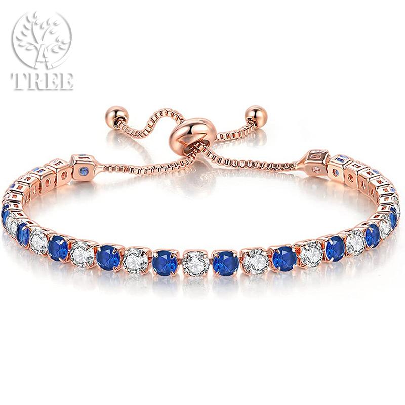 Edele 925 Sterling Zilveren Armband Ketting Luxe Kleur Kristal Hand Sieraden Voor Vrouwen Charme Bruiloft Cadeau Feest 18cm
