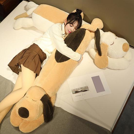 Cute Huge Long Dog Plush Doll Stuffed Animal Super Soft Puppy Hugging Pillow Cushion Body Lumbar Nap Support Sofa Decor
