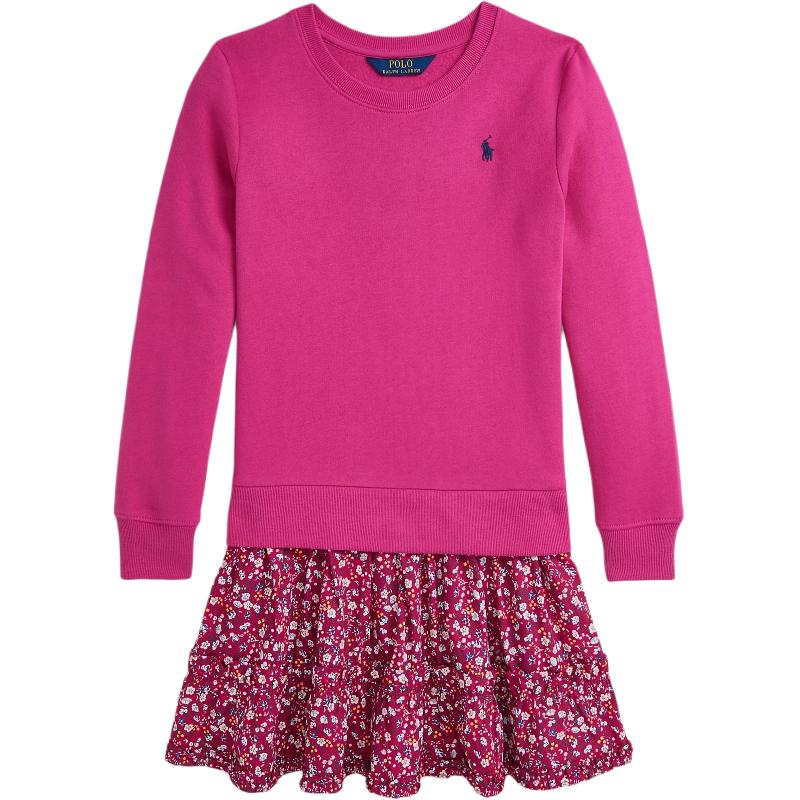 

Платье Polo Ralph Lauren Осень/Зима 2024 Lgoo Вышивка Пэчворк Цветочный Круглый вырез Миди Длинный рукав Детские платья Academy-Pink CWPODRSG3D20913-650 L