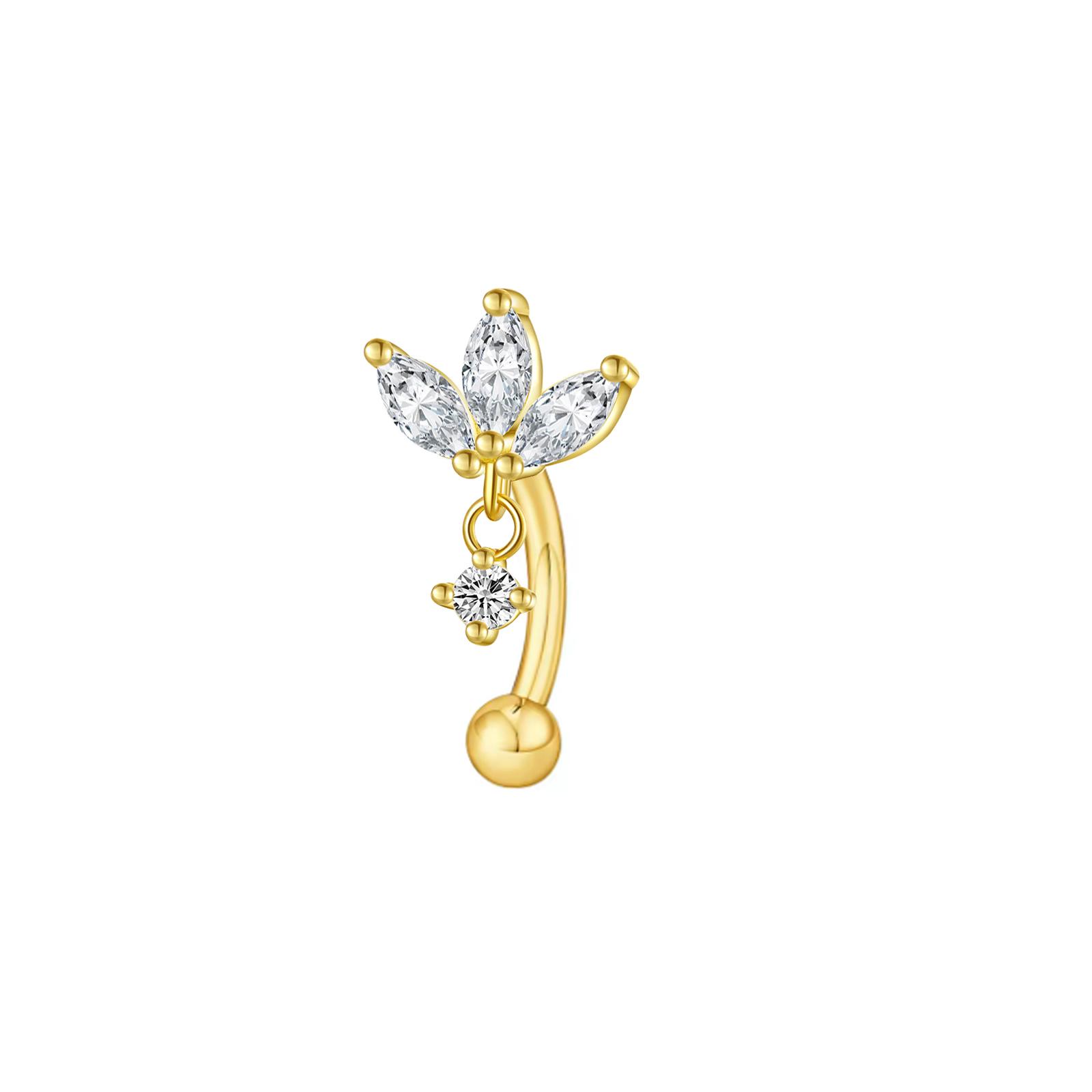 

Rook piercing Butterfly Ear Cartilage Eyebrow Tragus Helix Piercing Stud Curved barbell Body Jewelry 1.2x8mm