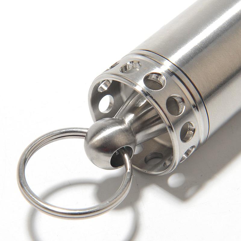 Stainless Steel Sealed Waterproof Pill Box Double Heads Open Pill Bottle Portable Home Outdoor Survival Tank Storage Container