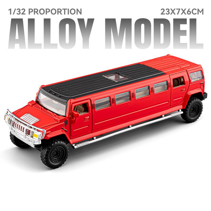 NEW 1/32 Hummer H2 Limousine Alloy Model Car Toy Diecasts Metal Casting Sound and Light Car Toys for Children Vehicle