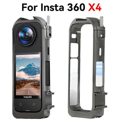 Cadre de Protection en Aluminium pour Insta360 X4 Cage de Boîtier Métallique Durable avec Support Griffe Froide pour Accessoires de Caméra Insta 360 X4