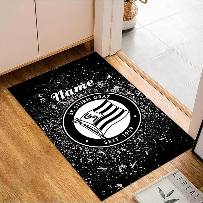 Tappeto Personalizzato con Nome e Stemma Sturm Graz, Tappeto da Gioco, Tappetino per Camera da Letto Soggiorno Ingresso, Idea Arredamento Casa Regalo per Natale Compleanno