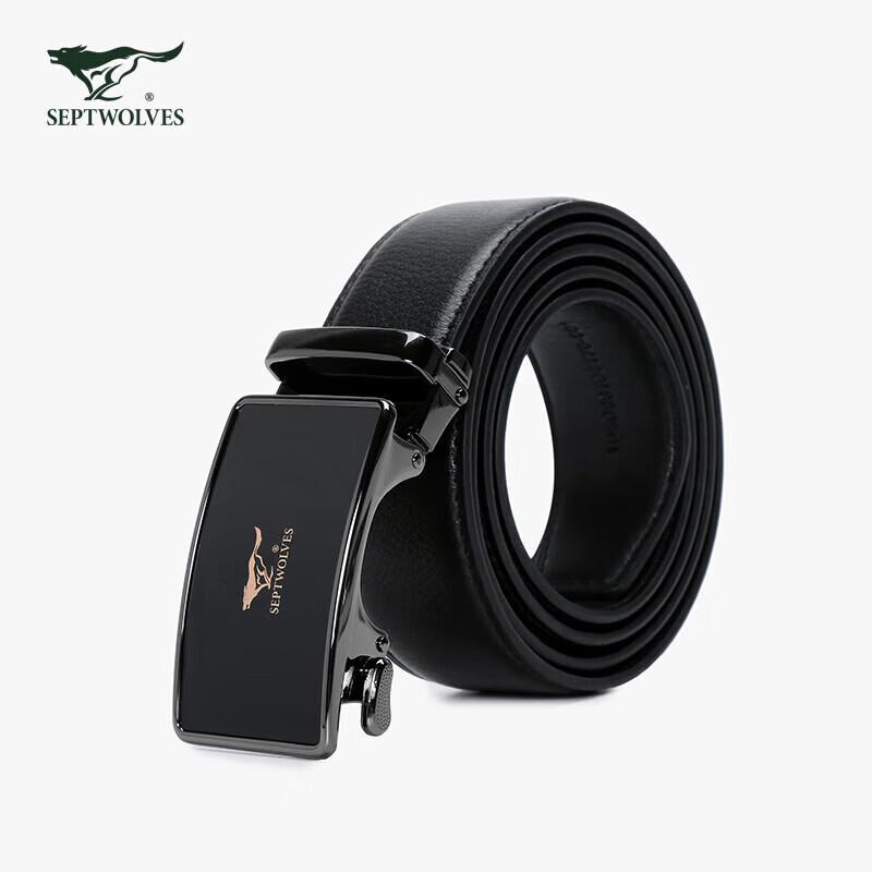 Septwolves Men s Genuine Leather Automatic Buckle Belt 110cm