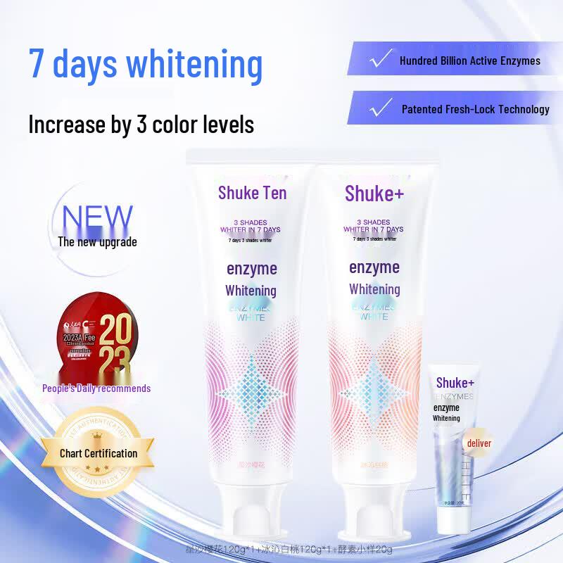 Saky Whitening Enzyme Toothpaste (Cherry Blossom & White Peach) 2-Pack