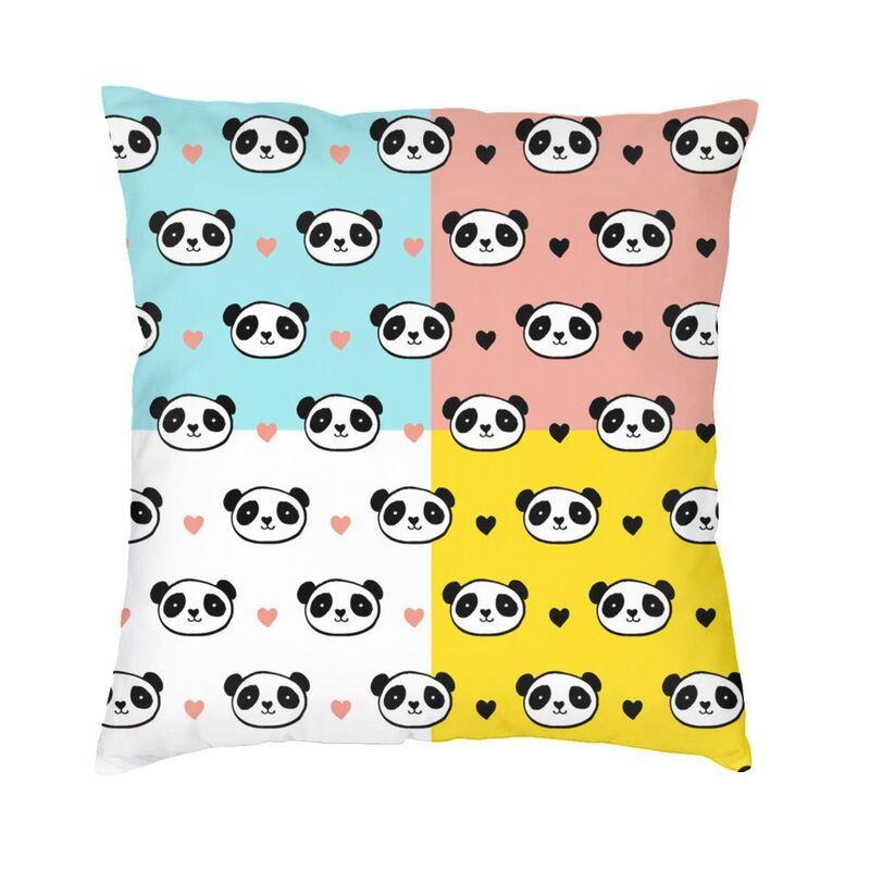 Kawaii Panda Bear Patterns Cushion Cover Sofa Home Decor Animal Cartoon Square Throw Pillow Case 45X45