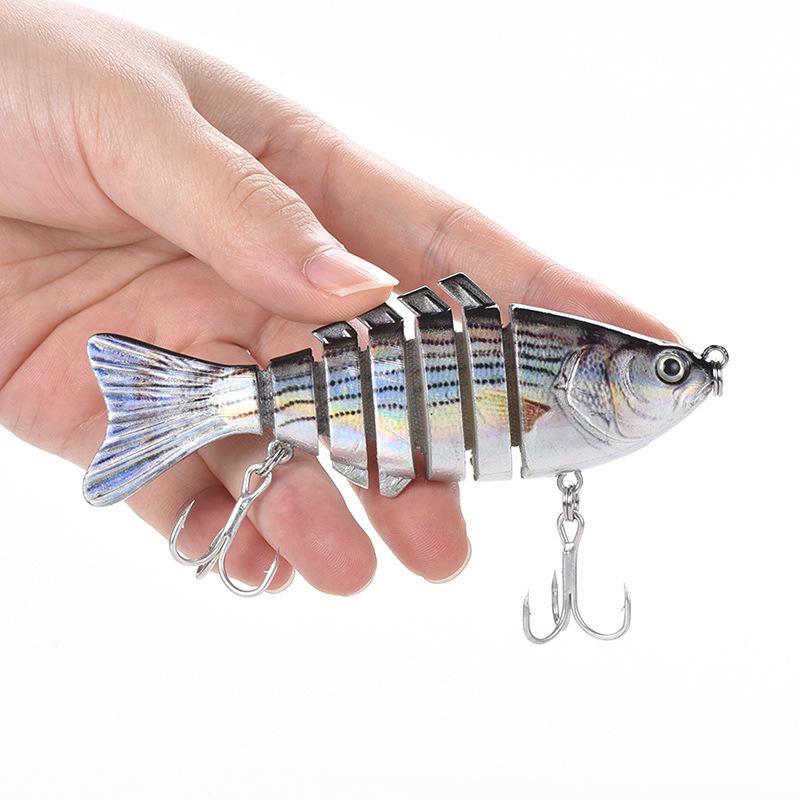 7-Section 10cm Multi-Jointed Fish Bait: Hard Plastic, Artificial, Bionic, Freshwater Lure.