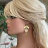 New Mysterious Ethereal Gold Color Sun Crescent Moon Stars Celestial Dangle Earrings for Woman Bohemia Ethnic Style Jewelry Gift