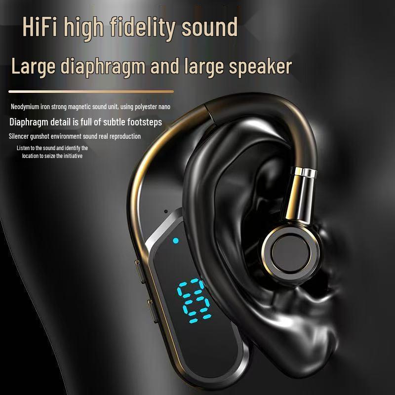 P9 Wireless Bluetooth Ear-Hook Headset: Noise Reduction, Large Battery, Digital Display, Sweatproof.