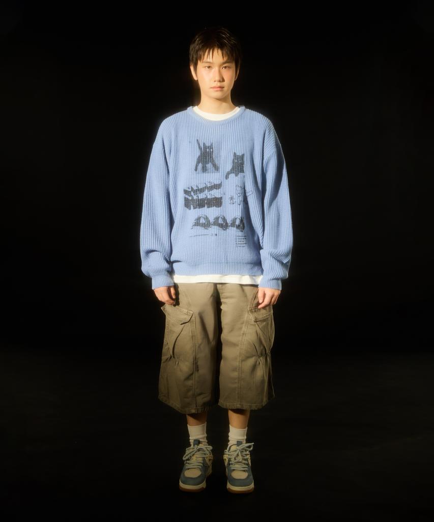 VIDEO JOCKEY Hipster Graphic Knit Sweater [4 Colors]