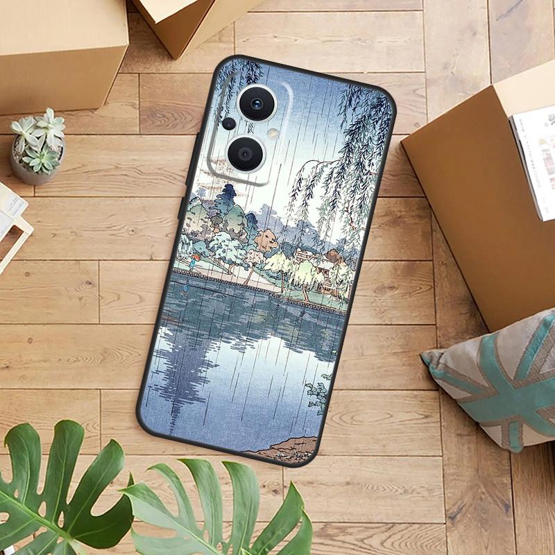 Japanese Style Ukiyo-e Art Case For OPPO Reno 14F 13F 12F 10 11 12 13 14 Pro 8T 7 8 Lite OPPO Find X8 X6 X5 X9 Pro Cover