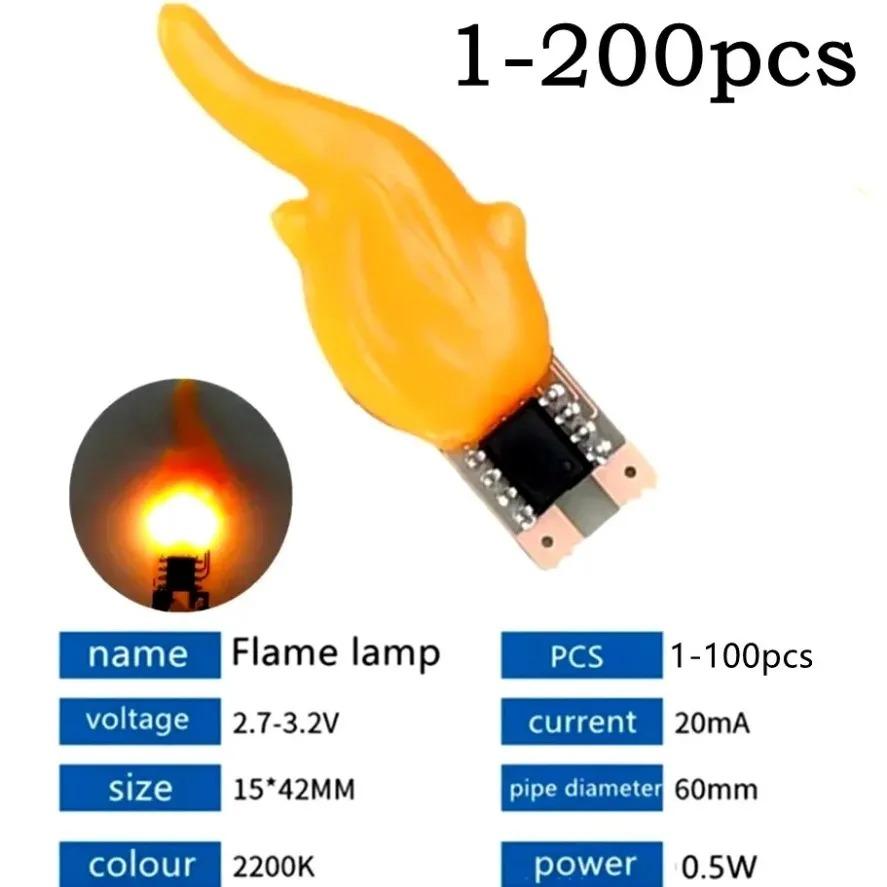 1pcs 30pcs 100pcs Led COB Flash Candles Edison Flame DC 3V-5V Warm White 2200K LED Filament Diode DIY Christmas Party Decoration