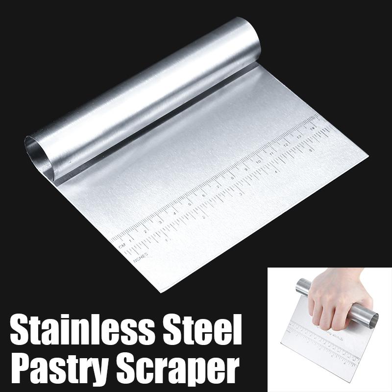 Stainless Steel Pastry Bench Scraper Dough Cutter Pizza Cake Cookies Divider