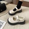 Letnie Buty Damskie Letnie Nowe Vintage Brytyjski Styl Mary Jane Gruba Podeszwa Zwiększające Wzrost Moda Outdoorowe Buty ze Skóry PU