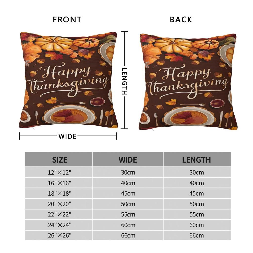 Pillow Case Happy Thanksgiving Day Soft Pillow Cover Morden Cushion Cover Graphic Pillowcases For Sofa Bedroom Home Decor