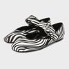 Fashion Fashion Zebra Print Ballet Flats Women Luxury Wide Strap Metal Buckle Mary Jane Shoes Comfort Casual Designer Shoes for Women