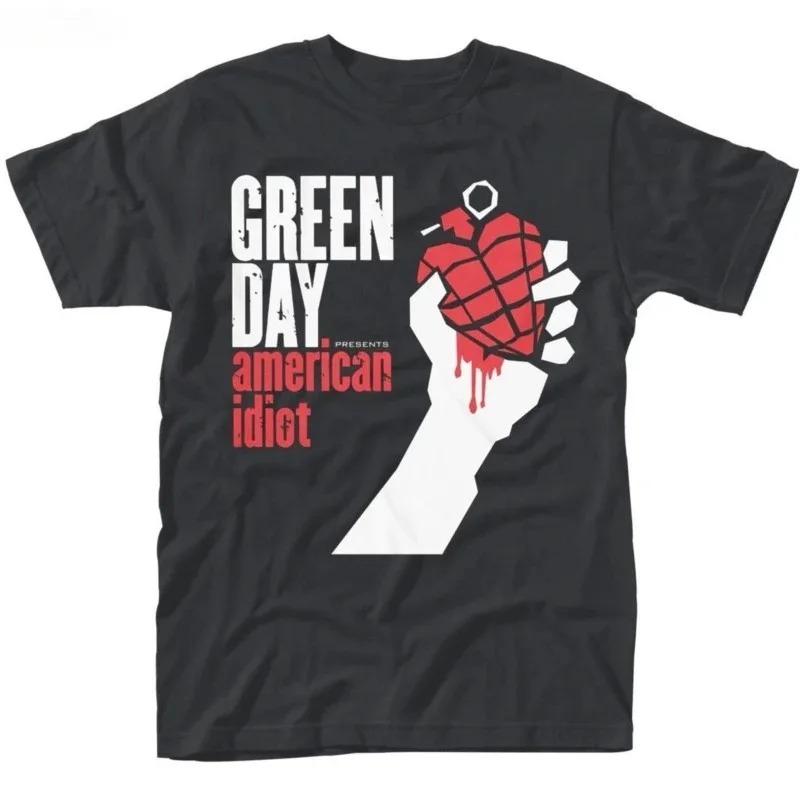Summer Brand Tshirt Green Day ' AMERICAN IDIOT ALBUM COVER T-SHIRT Nuevo Y Oficial Men T-shirts 2024 New