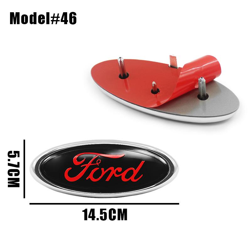 BQYI9 22.3cm 14.5cm Car Styling Logo Front Grille Emblem Rear Trunk Badge Accessories For Ford Mondeo MK2 MK4 F150 F250 F250 GT GT500