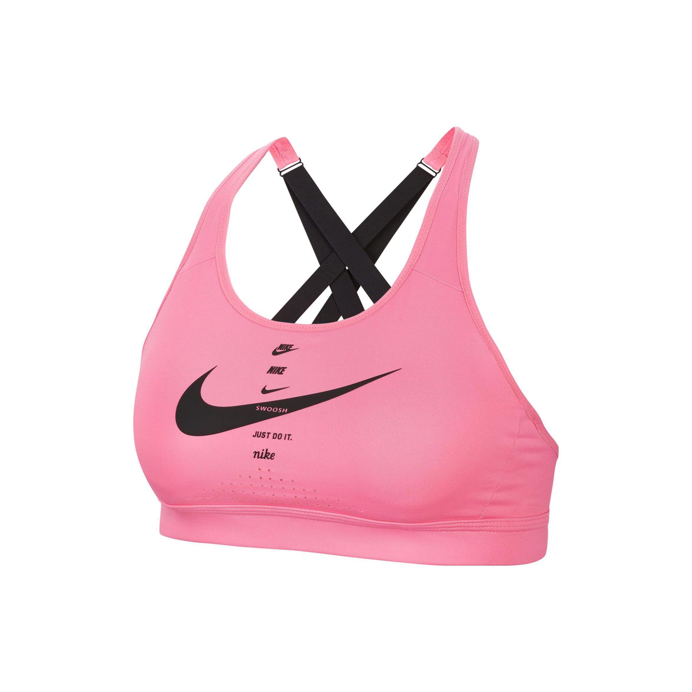 

Nike Напечатанный средний поддерживающий цельный мягкий спортивный бюстгальтер женское нижнее белье Sunset-Pink DJ0744-607 XS