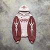ZYLLO Hip Hop Patch Streetwear Hoodie Y2K Retro Hoodie Sweatshirt Mens Womens New Harajuku Gothic Pullover Hoodie Clothes