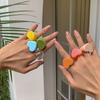 Einfachheit Harz Geometrischer Ring Persönlichkeitsring Neuer pfirsichherzförmiger Ring