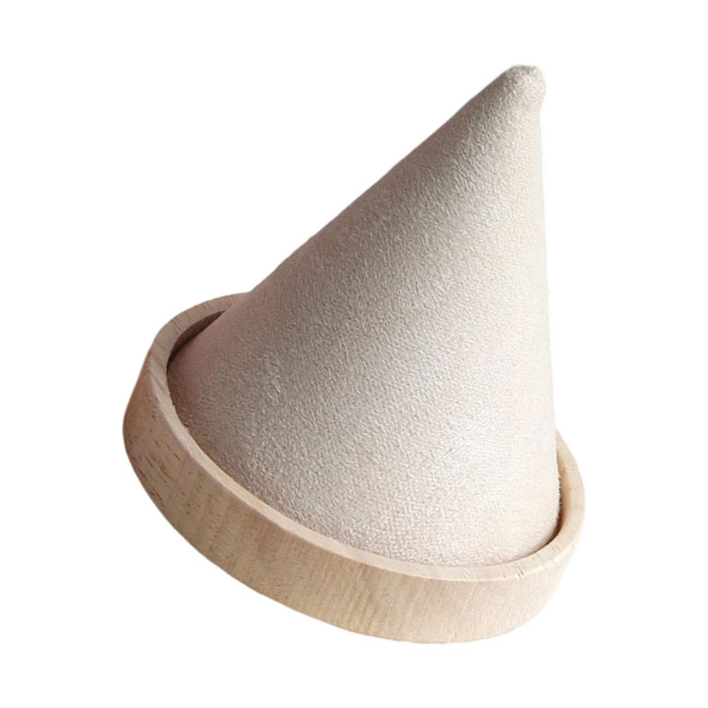 Wood Conical Jewelry Stand Velvets Lined Surfaces Protects Bracelets Bangles from Scratches for Showing and Storaging
