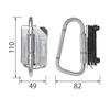 Tajima Safe System Detachable Tool Holder, High-Durability Extra-Thick Stainless Steel, Large Folding Carabiner SFKHS-CLF. Easy to attach and detach,