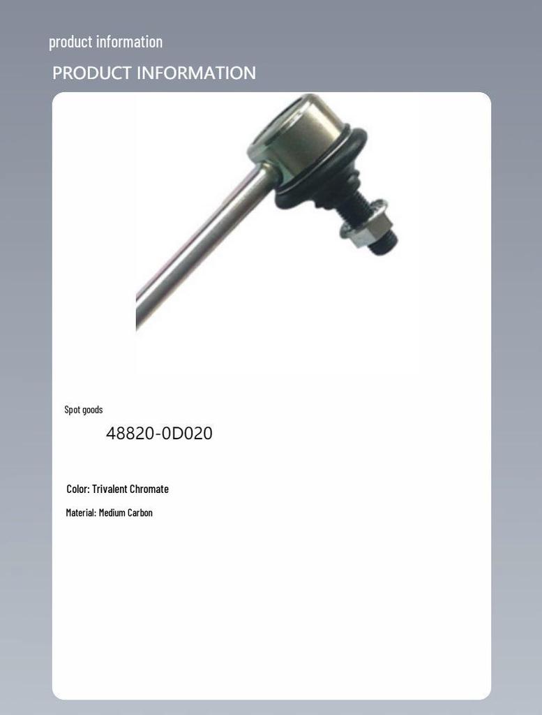 Stabilizer Bar for Toyota New Vios 08/Yaris, Part 48820-0D020