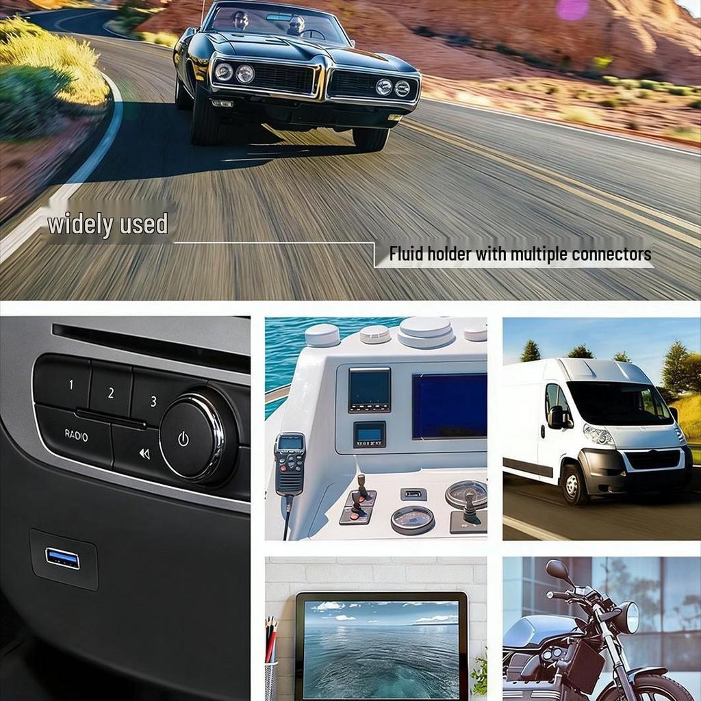 Waterproof USB 3.0 Male to Female Snap-on Cable for Car, Motorcycle, Ship Dashboards (USB 2.0 Compatible)