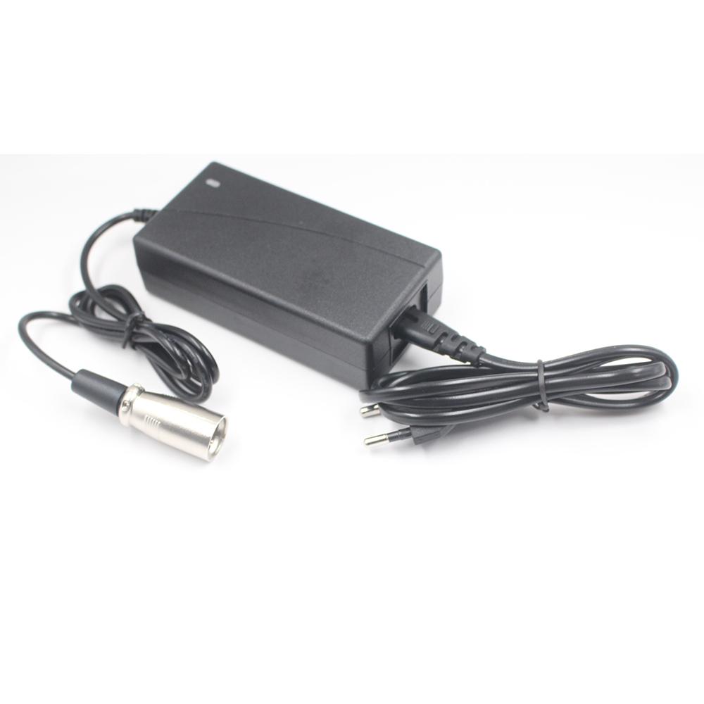 24V 29.4V 2A / 36V 42V 2A / 48V 54.6V 2A For Littium Battery Li Ion Li-ion Charger DC Plug XLRM 3P 18MM