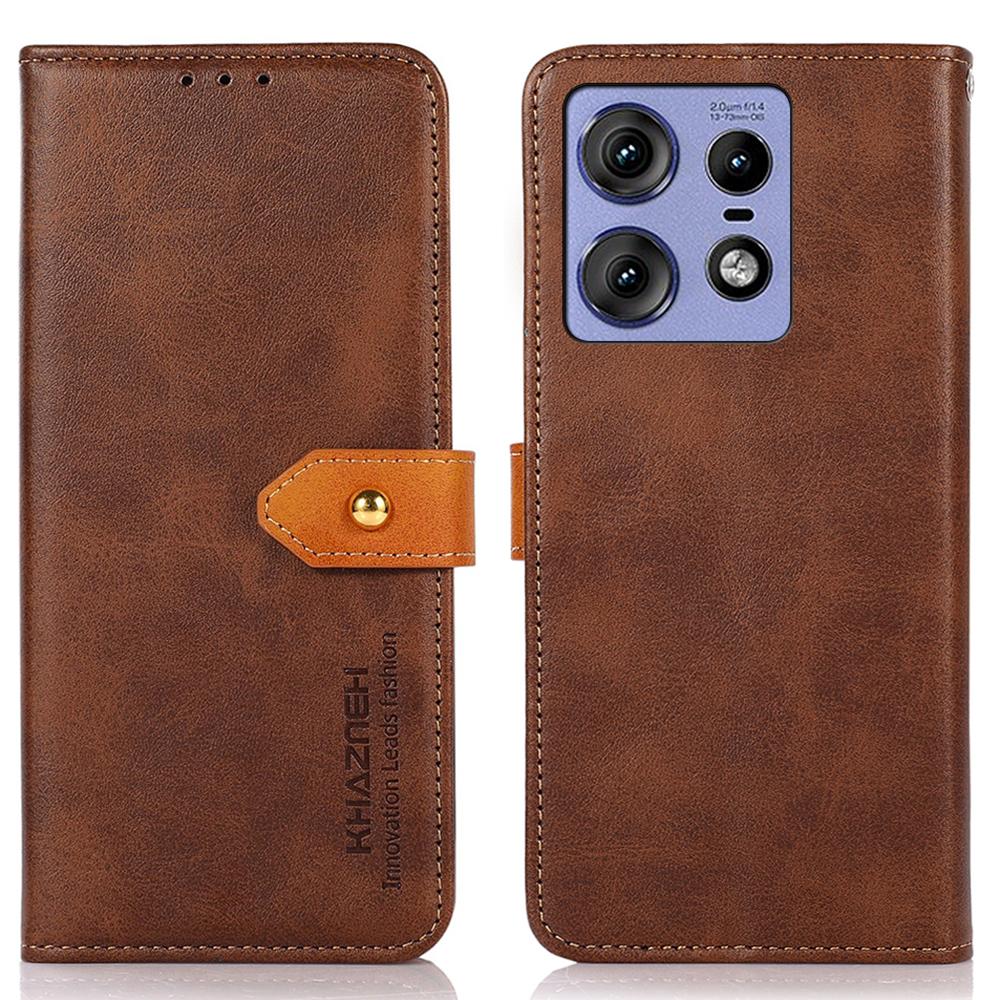 KHAZNEH For Motorola Edge 50 Pro 5G Magnetic Phone Case PU Leather Card Holder Stand Cover