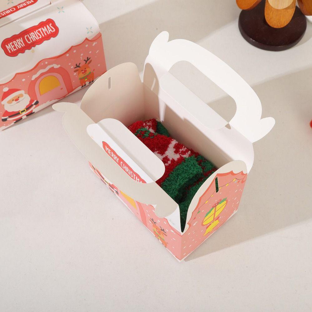 10Pcs Cartoon Print Bakery Dessert Box Paper Christmas Candy Container Theme Decoration